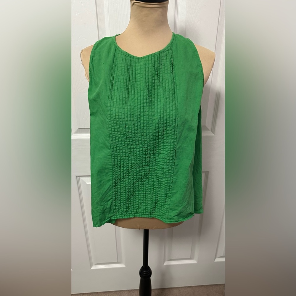 Zara Green Pintuck Front Tank Top